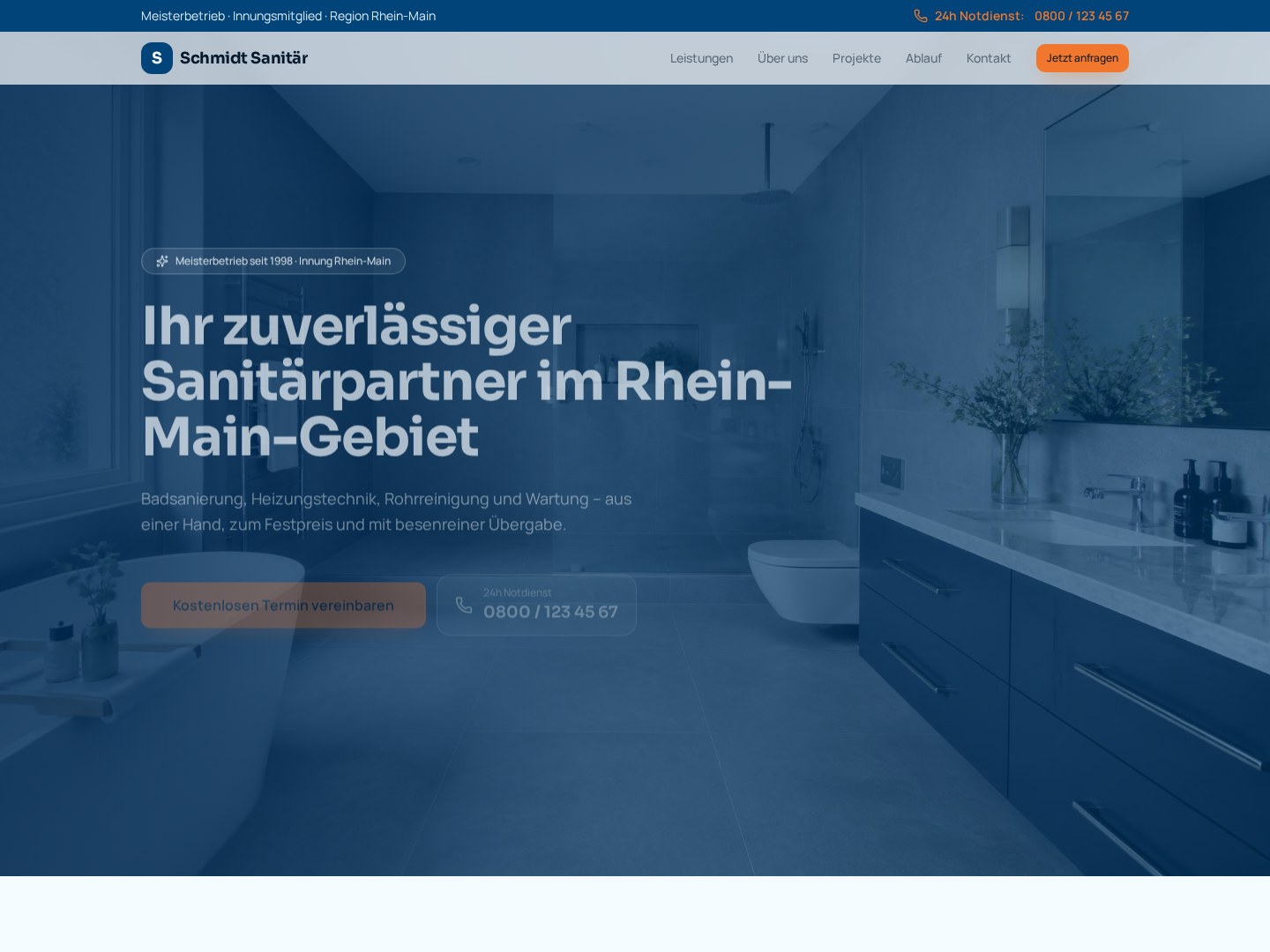 Website von Schmidt Sanitär